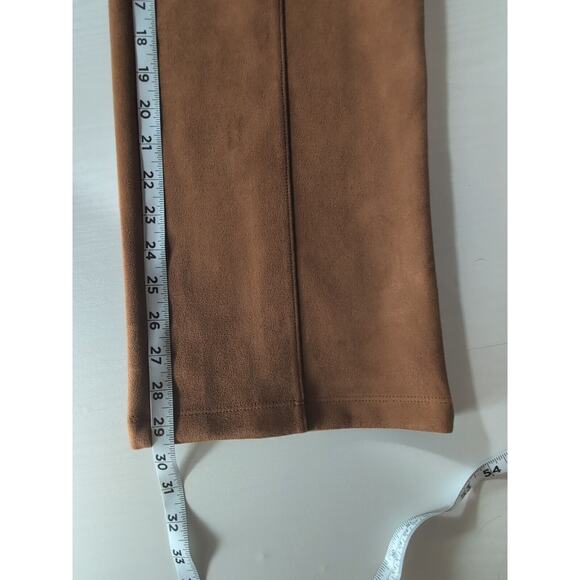 Andrew Marc Womens Pants Brown Faux Suede Stretch Pull On High Waist Small - Picture 11 of 13